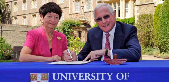 Vice-Chancellor Professor Dame Alison Richard and Ray O'Rourke