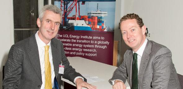 Minister of State for Energy Greg Barker with Dr Julian Allwood (left)