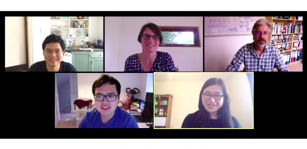 Speech task team, from left to right, top row: Xixin Wu, Kate Knill, Mark Gales, bottom row: Yu Wang, Linlin Wang