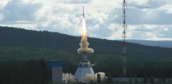 The MASER14 rocket taking off from Esrange, Sweden
