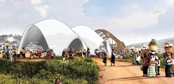 Artists impression of Droneport for Venice Architecture Biennale 2016