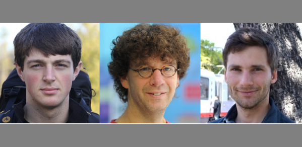 From left to right, David Burt, Professor Carl E. Rasmussen and alumnus Mark van der Wilk