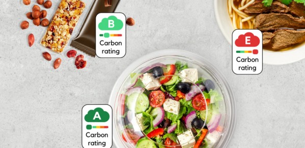 The My Emissions carbon label rates a product or meal from A (Very Low) to E (Very High), based on the ‘per kg’ carbon footprint of the food
