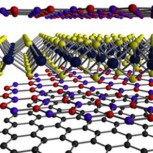 Detail from a hybrid three-dimensional heterostructure consisting of graphene, boron nitride and molybdenum disulphide