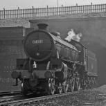 61159 running light engine near Potters Bar 15 Sept 1962