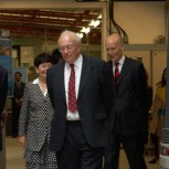 The Chancellor with Professor Dame Alison Richard, Professor Malcolm Bolton, and Professor Robert Mair