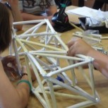 Students tackle the crane construction challenge
