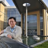 Professor Daping Chu outside the Electrical Engineering department