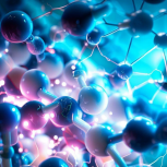 Artist’s illustration of an electronic polymer in water conducting both ionic and electronic charges. Credit: Scott Keene