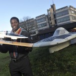 Keno with the CUER Endeavour Solar Car 2012 and a model Evolution