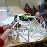 Cromwell Community College students build a truss bridge