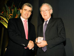 Howard Medal being received by Dr Chris Morley