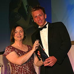 Peter Winslow receiving his award