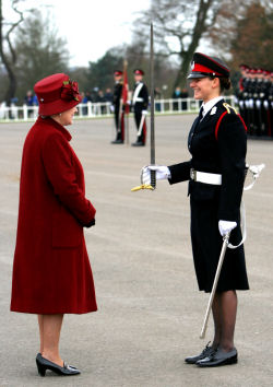 The Queen presents the Sword of Honour to Angela Laycock