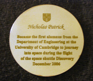 The medal etched in the Department by high powered laser