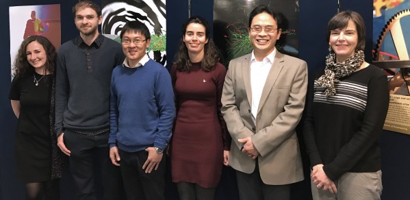 The 2019 winners, from left: Elisabeth Gill, Dr James Charles, Dr Zhong-Nan Wang, Agavi Stavropoulou-Tatla, Dr Kenneth Png (ZEISS), and Kirsten Helene Saward (on behalf of Fran O'Neill Sergent). 