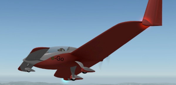 A simulation of the e-Go aeroplane