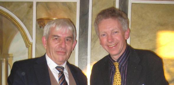 Keith Guy FRAEng, the chairman of the panel of judges (left) with Dr Hugh Hunt