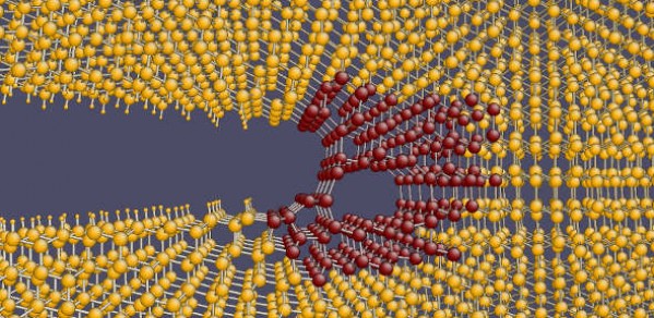 Special configuration of the tip of a crack in silicon