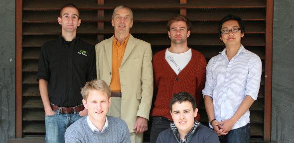 Standing (from left) Alex Robinson, Tom Dyson, Fraser Atkins, Wai-chuen Cheung; kneeling Will Vernon (left) and James Blood