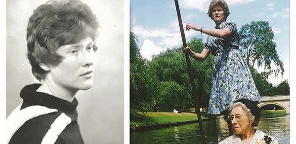 LEFT: Ann graduated in 1959. RIGHT: Ann goes punting down the Cambridge Backs with her mother.