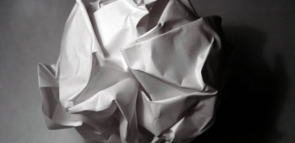 A crumpled paper ball