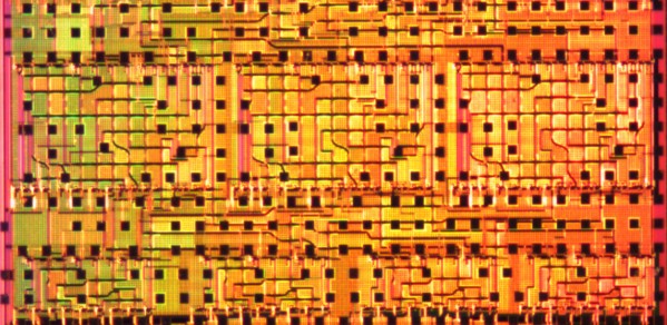 Detail of a silicon photonic chip by Qixiang Cheng