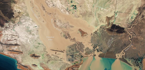 Flooding in southern Iran Modified Copernicus Sentinel data (2020), processed by ESA
