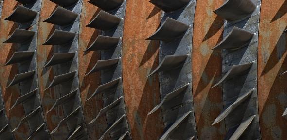 Part of a gas turbine, Industrial Museum Zschornewitz, Saxony-Anhalt, Germany