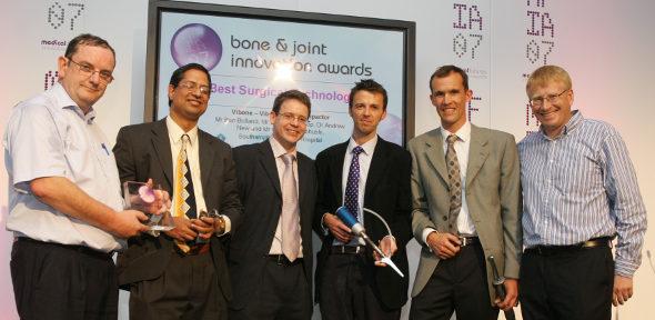 Gopal Madabhushi (second from left) and team win a Medical Futures Innovation Award