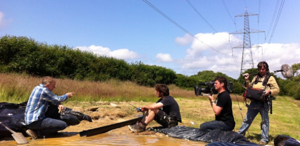 Dr Hugh Hunt (left) filming with Guy Martin