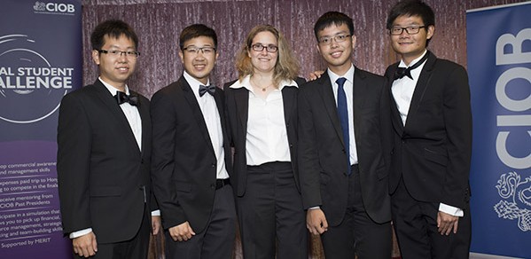 From left, team CUBE: Zhi Hao Kok, James Liew, industry tutor Niki Fanouraki, Julian Ting and Ziqing Liew.