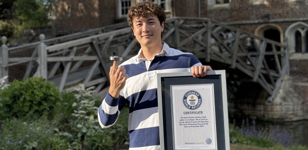 James Goh with his Guinness World Record-breaking fidget spinner