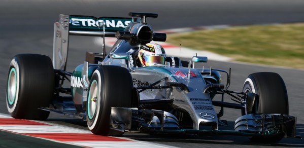 Lewis Hamilton in his Mercedes F1 W06 Hybrid: 2015 F1 Winter Testing (Circuit de Catalunya)