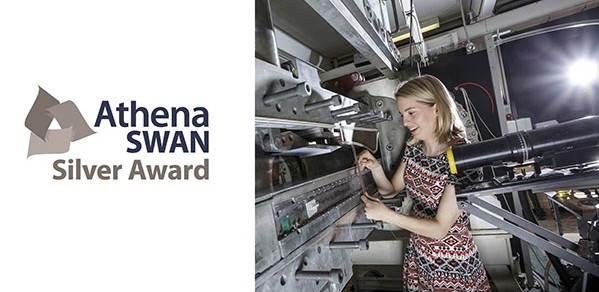 PhD student Charlotte Coles sets up an experiment in the supersonic wind tunnel in the Baker Building.