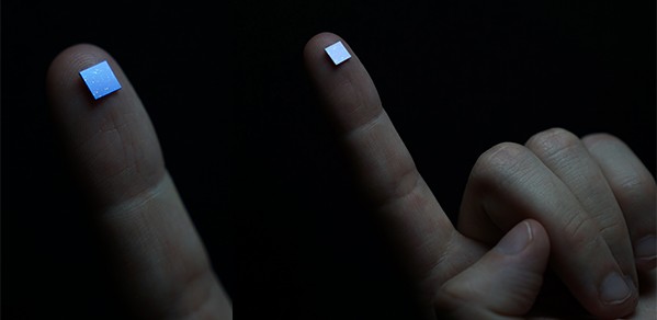 On-chip spectrometer on a fingertip