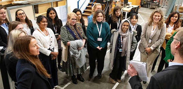 Professor Graham Pullan, Director of the EPSRC CDT FPP, engages the attendees of the 2022 Women in Aerospace event.