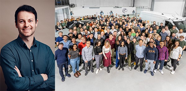 LEFT: Alex Kendall, Wayve Co-founder and CEO. RIGHT: The Wayve team.