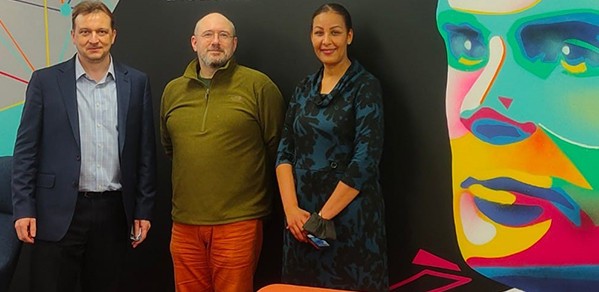 Professor Eugene Shwageraus (left) with co-PIs from the MaThRad programme, Andreas Kyprianou (University of Bath) and Dr Sarah Osman (NHS University College London Hospital).