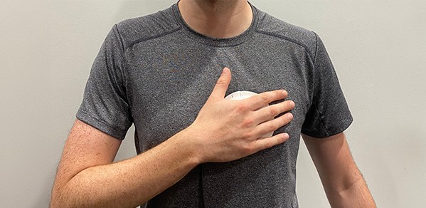Demonstrating use of a handheld device for heart disease screening