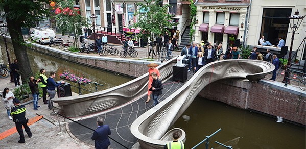 During the opening of the bridge by Her Majesty Queen Máxima of the Netherlands.