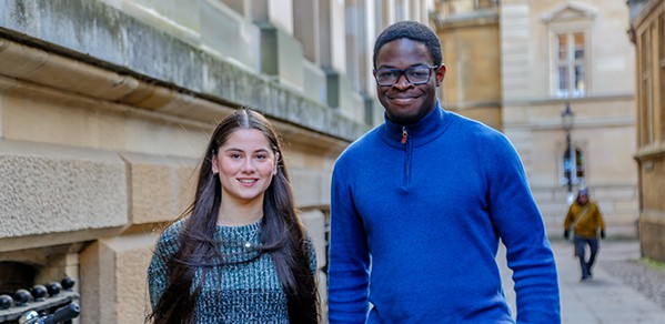 Jasmine Covell, natural sciences undergraduate at King’s College, and Samuel Iranloye, engineering undergraduate at Churchill College, both joined STEM SMART before Cambridge