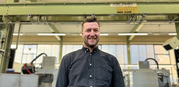 Thomas Glenday, Head of Design and Technical Services, in the workshops at the Department's main site in Trumpington Street.