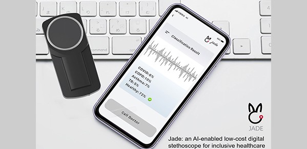Invented during the COVID-19 pandemic, Jade is an open-source, low-cost, AI-empowered telehealth product for public health.