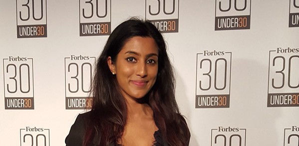 Sakthy Selvakumaran on the Forbes 30 under 30 list