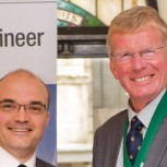 Dr Mauro Overend (left) receiving the Guthrie Brown Medal from Professor Roger Plank