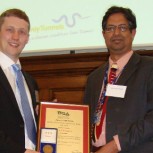 Drs Knappett (left) and Madabhushi with their award