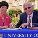 Vice-Chancellor Professor Dame Alison Richard and Ray O'Rourke