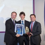 Water Engineer Jamie Radford 24 (centre) has won top spot in the annual Graduate Awards run by New Civil Engineer (NCE) magazine