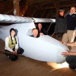 Dr Hugh Hunt in the rebuilt Colditz glider